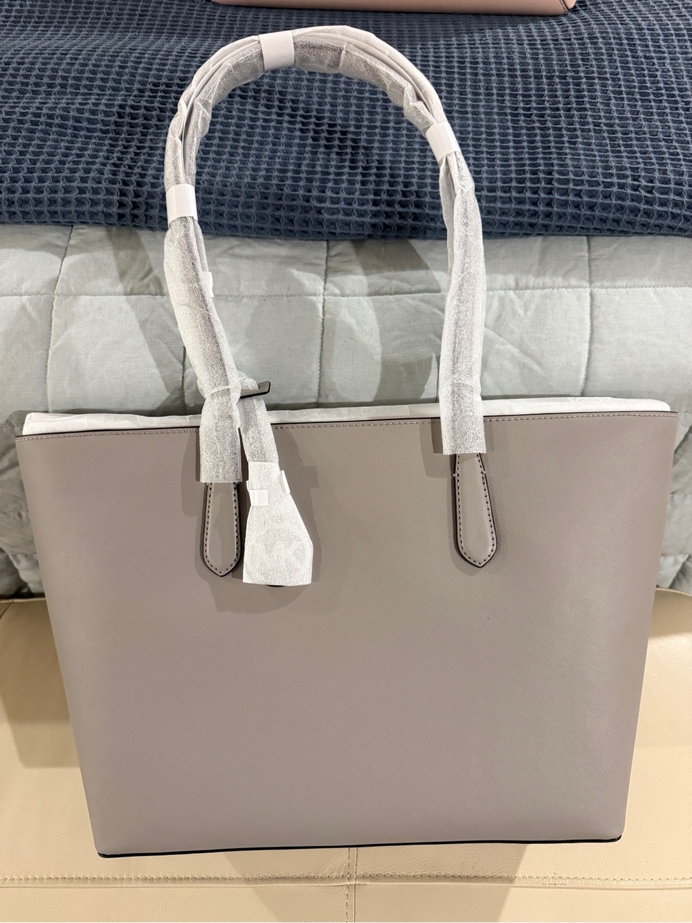 Michael Kors Gray Saffiano Leather Tote - Picture 3 of 3